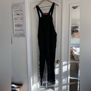 Classic Black Women's Linen Overalls